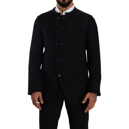 Dolce & Gabbana Gray Alpaca Button Down Men Coat Jacket