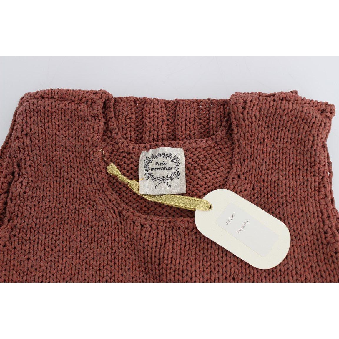 别致的红色无袖针织背心毛衣