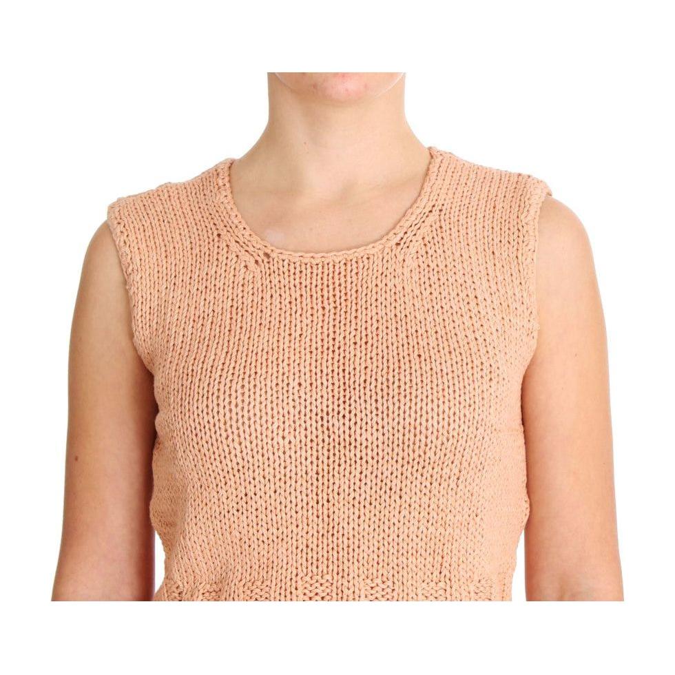 PINK MEMORIES Elegant Pink Knitted Sleeveless Vest Sweater PINK MEMORIES