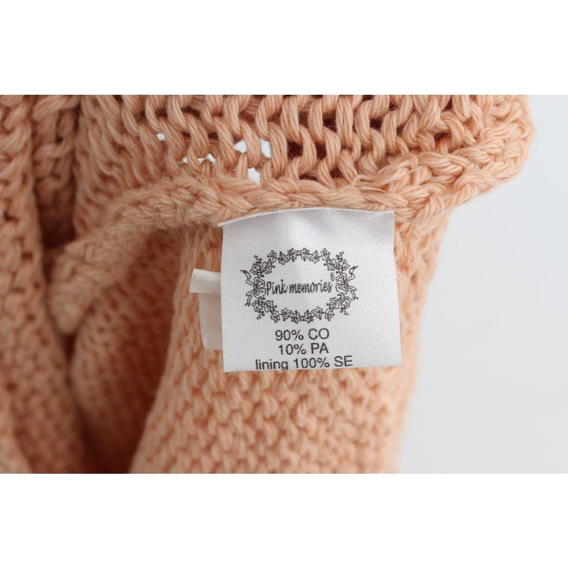 优雅粉色针织无袖背心毛衣