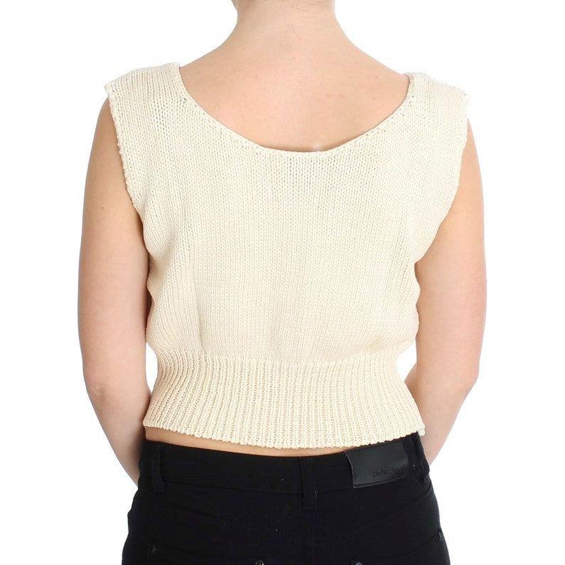 PINK MEMORIES Beige Sleeveless Knit Vest Sweater PINK MEMORIES