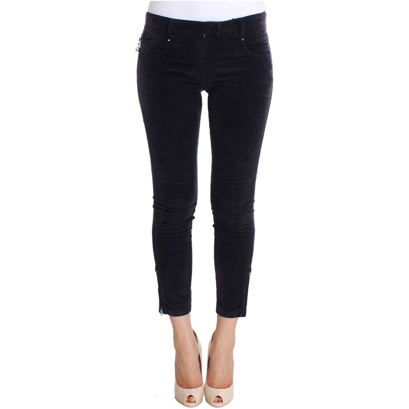 优雅的紫色短款灯芯绒