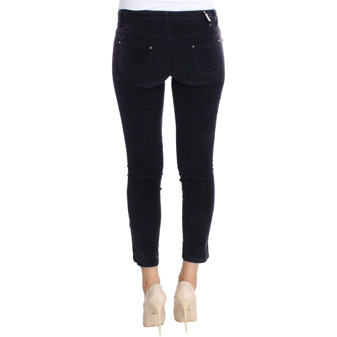 优雅的紫色短款灯芯绒