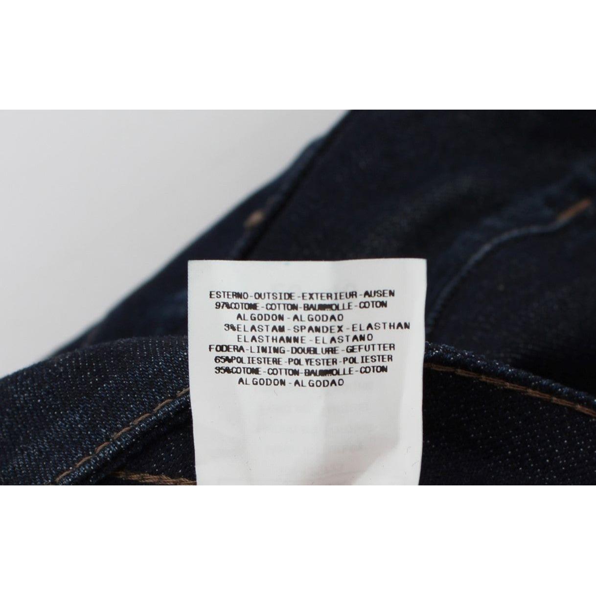 时尚修身蓝色紧身牛仔裤