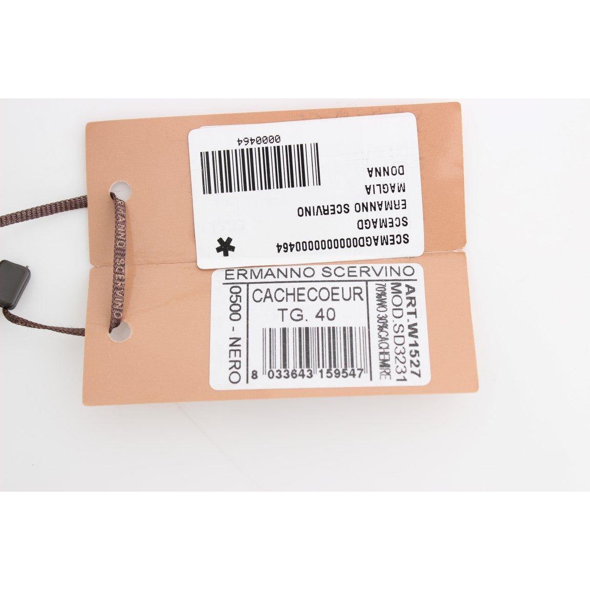 时尚短款黑色羊毛羊绒毛衣