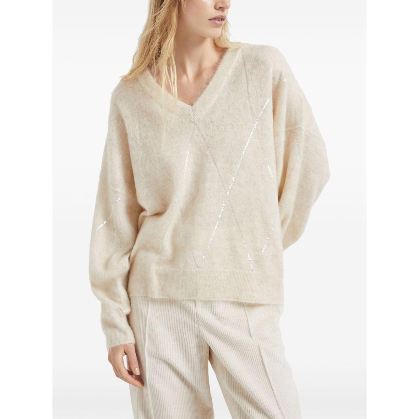 Brunello Cucinelli Sweaters White Topwear Brunello Cucinelli