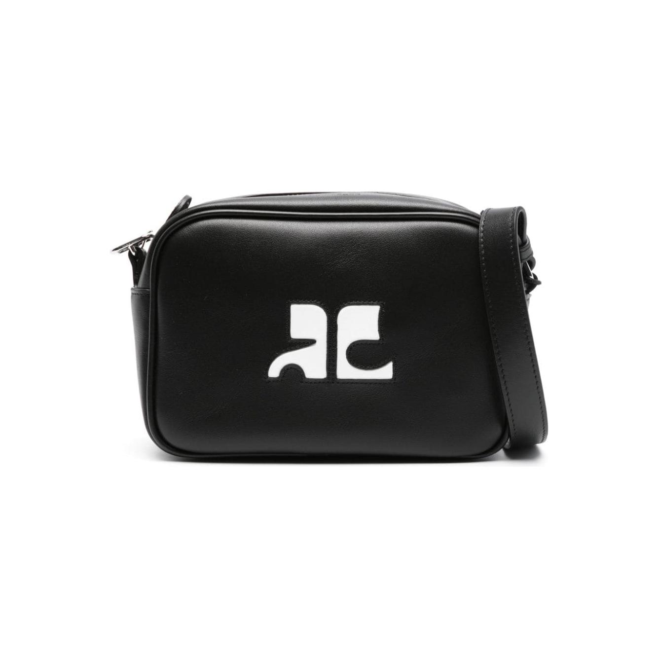 COURREGES RE-EDITION black calf leather smooth grain Bag Shoulder Courreges Re-Edition