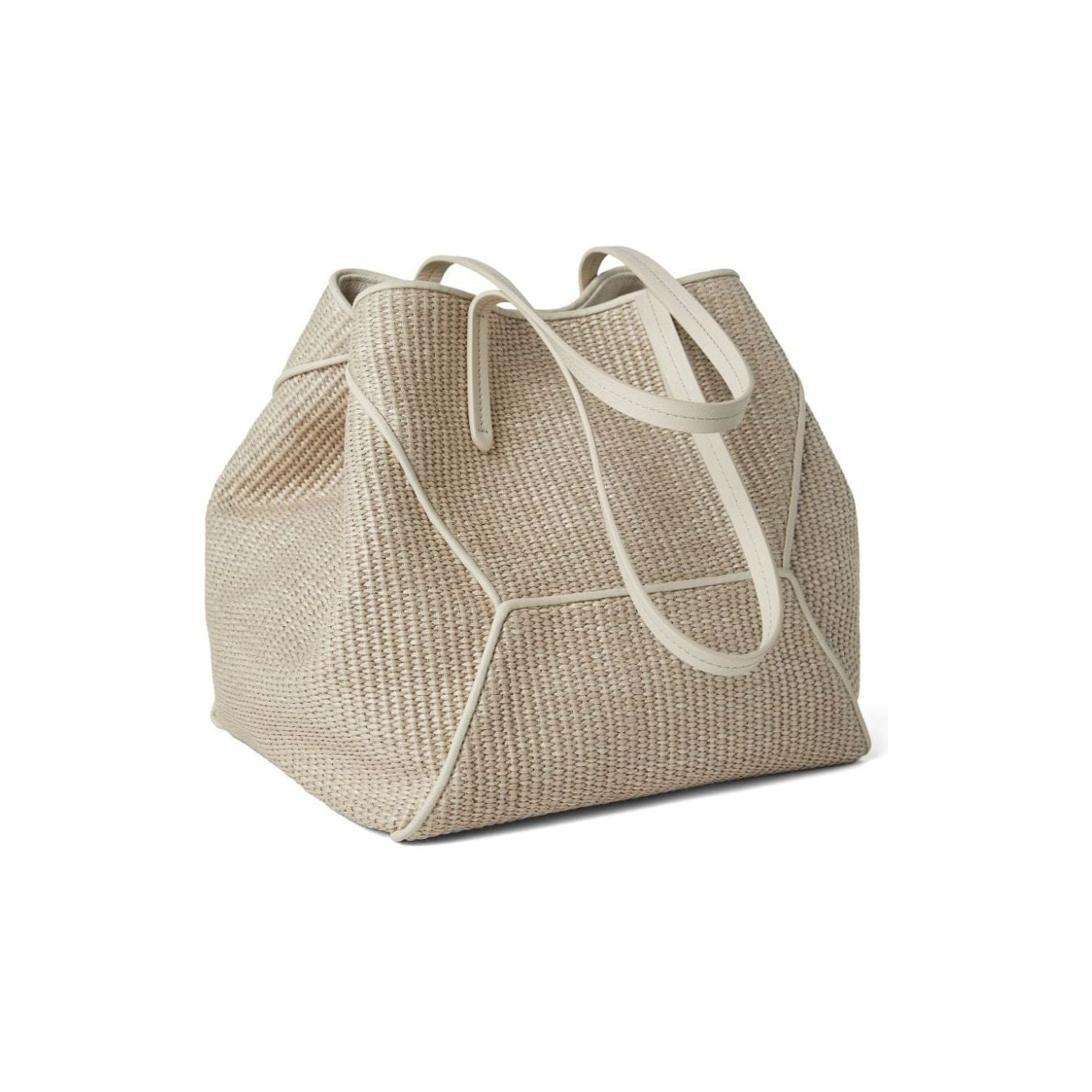 Brunello Cucinelli  cotton blend raffia tote Bag Beige Shopper Brunello Cucinelli