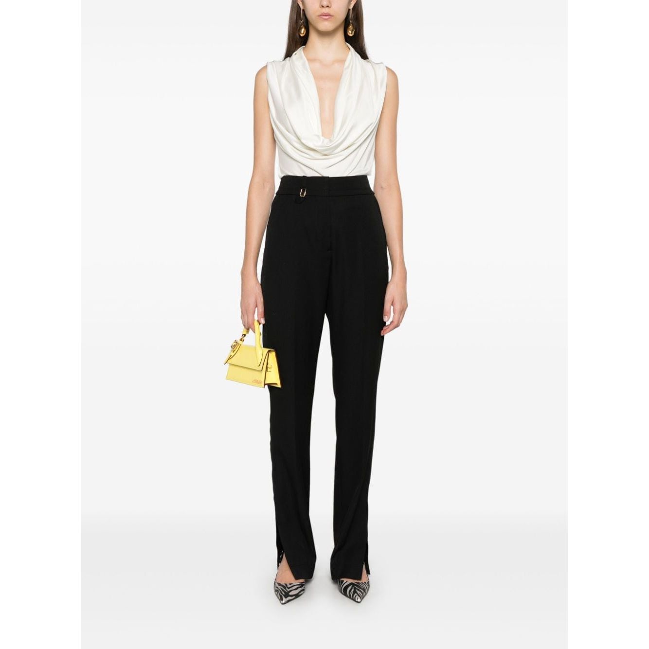 JACQUEMUS  virgin wool interlock twill Women Trousers Black Trousers JACQUEMUS