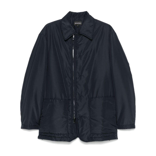 Emporio Armani oxford blue technical jersey water-repellent lightweight Jackets Jackets Emporio Armani