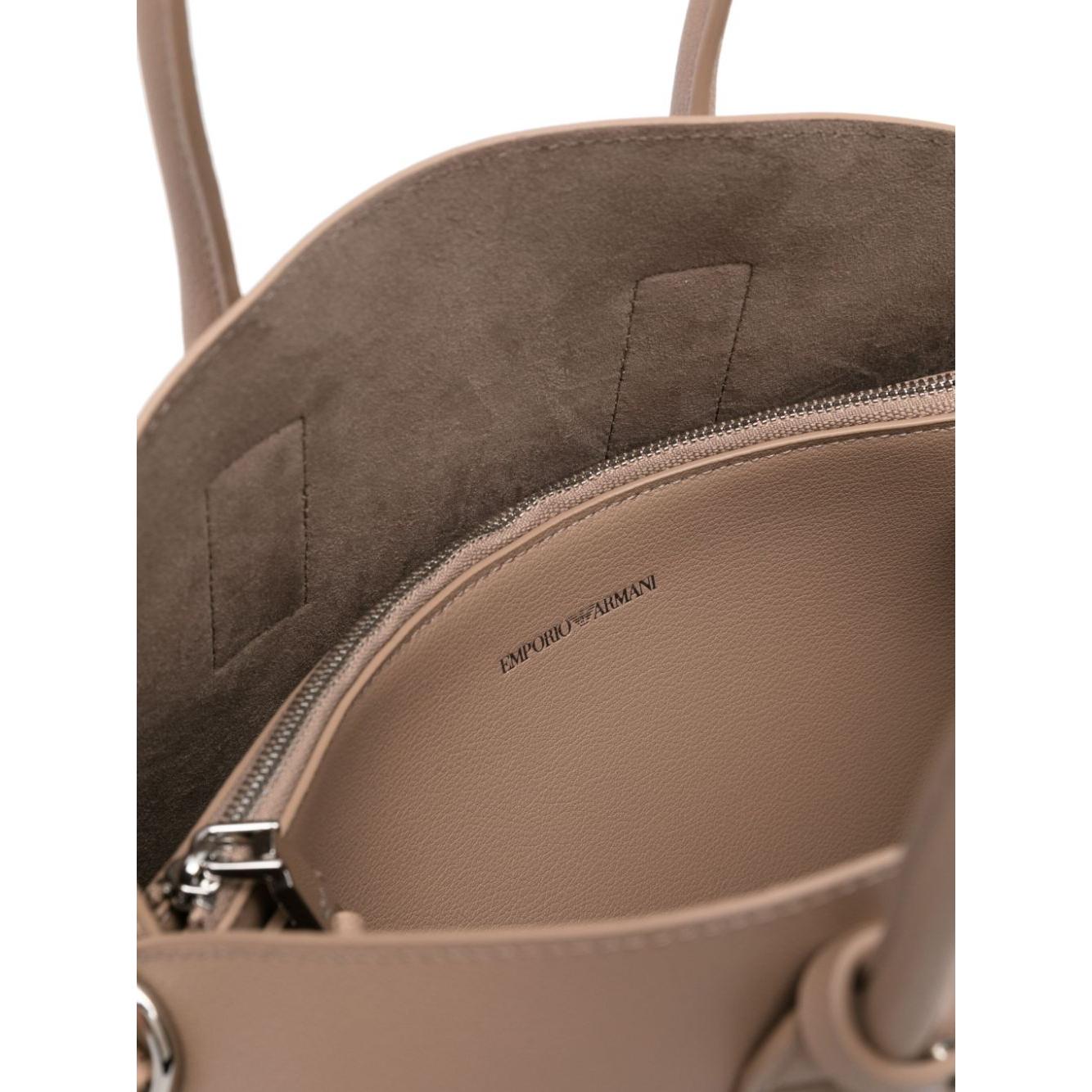 EMPORIO ARMANI CAPSULE calf leather grained texture Handbag  Beige Shopper Emporio Armani