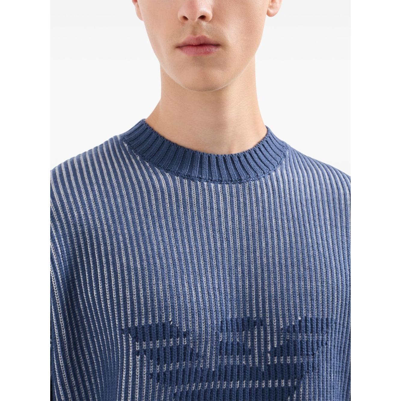 Emporio Armani Cotton Men Sweaters Clear Blue Topwear Emporio Armani