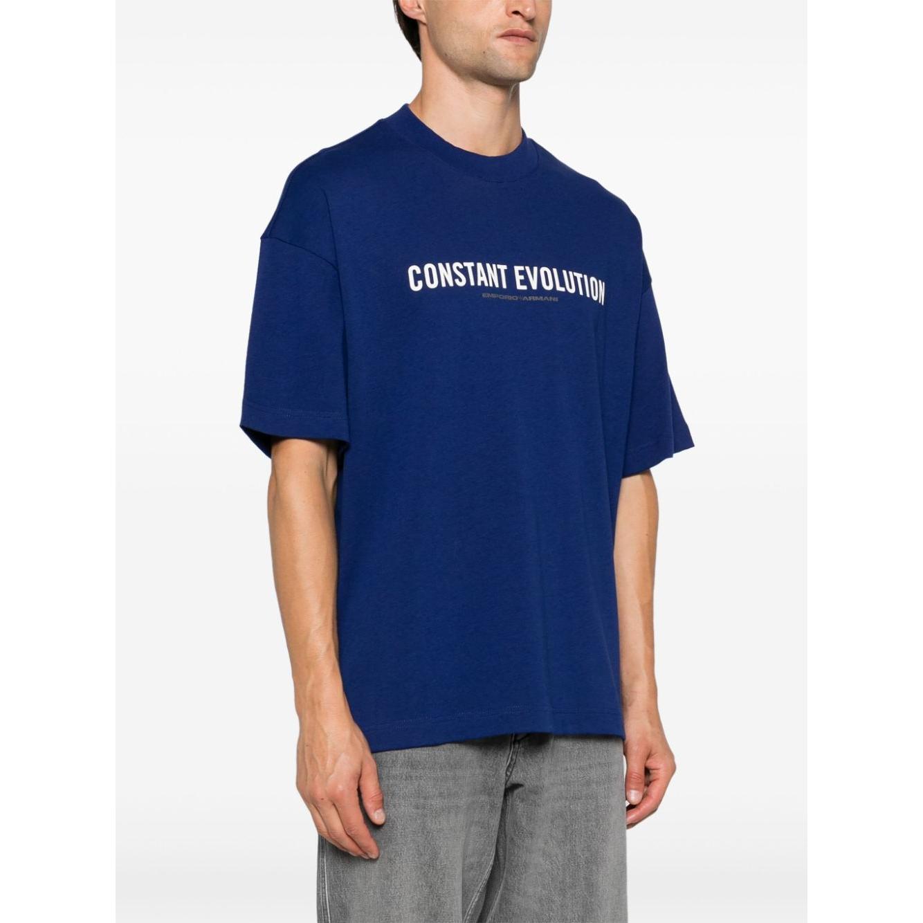 Emporio Armani organic cotton jersey Men T-shirts Blue Topwear Emporio Armani