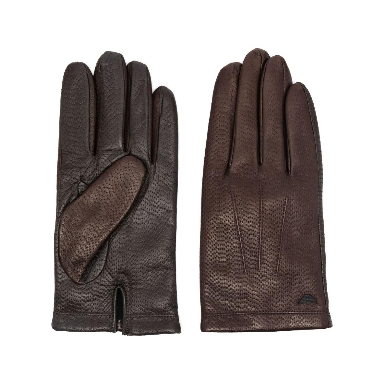 Emporio Armani Men Gloves Brown Scarves Hats & Gloves Emporio Armani