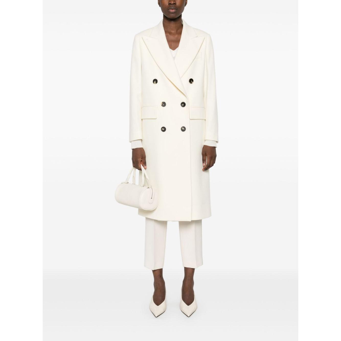 Alberto Biani  virgin wool double-breasted Women Coats White Jackets Alberto Biani