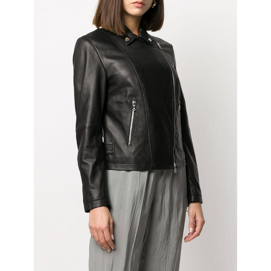 Emporio Armani Zip Up Biker Jacket Jackets Emporio Armani Light Gray