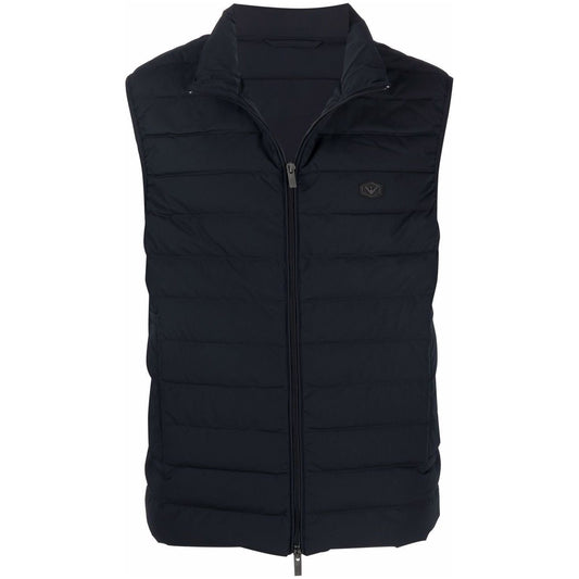 Emporio Armani Full zip sleeveless down jacket with logo patch Vests Emporio Armani Black