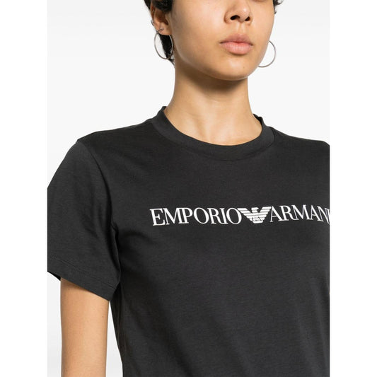 Emporio Armani cotton logo-print T-Shirt Topwear Emporio Armani Dark Slate Gray