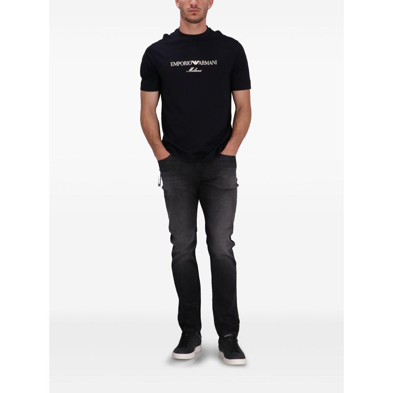Emporio Armani ASV logo embroidery T-shirt Topwear Emporio Armani Black