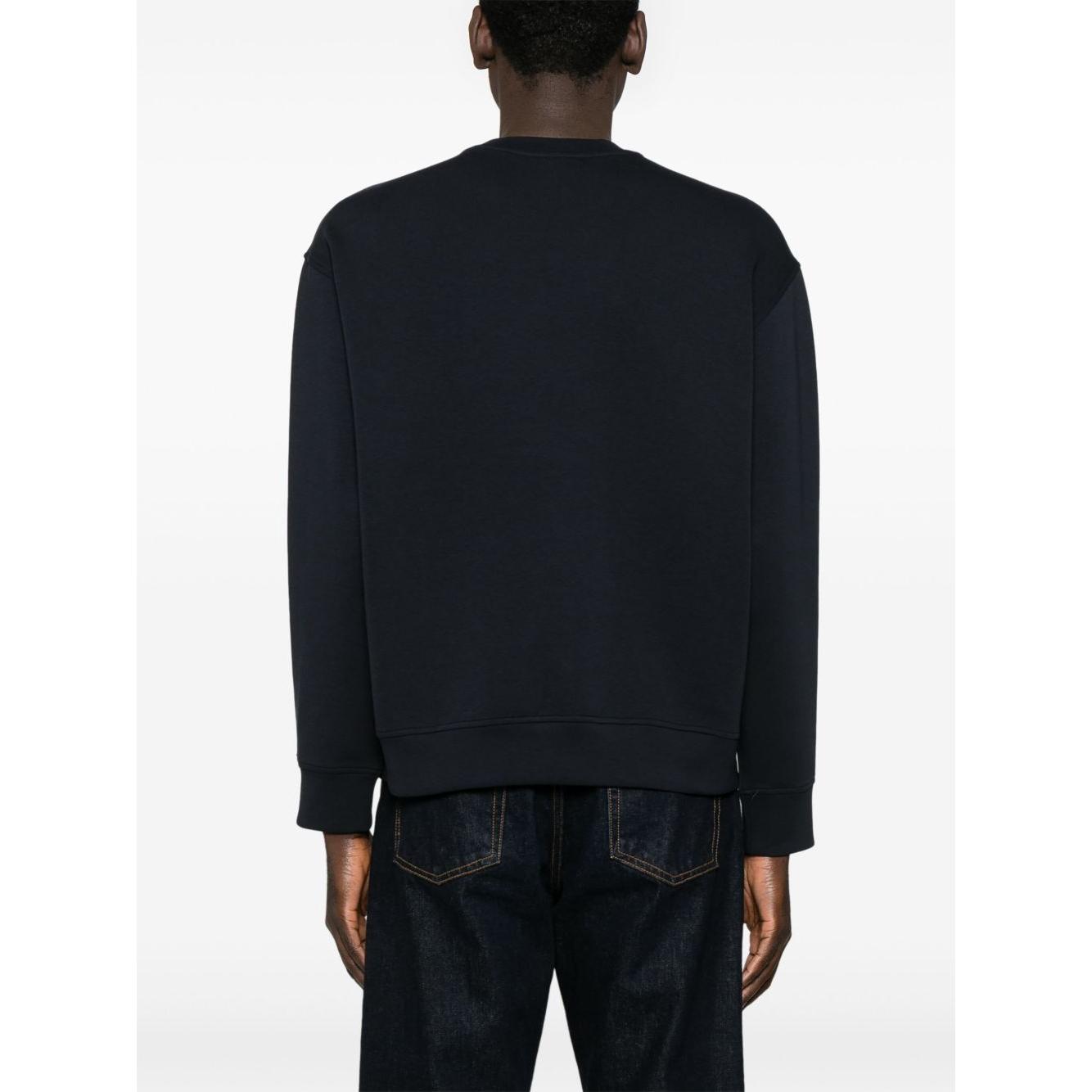 Emporio Armani ASV Double-jersey sweatshirt with logo embroidery Topwear Emporio Armani White Smoke
