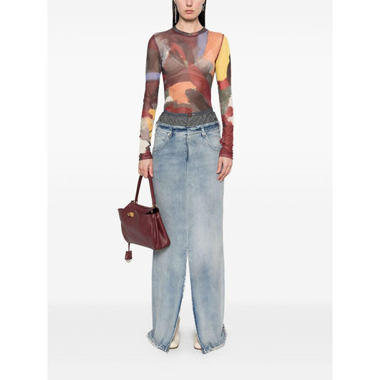 Maison Margiela Maxi denim cotton skirt Skirts Maison Margiela White Smoke