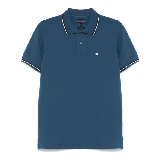 Emporio Armani embroidered logo polo shirt Topwear Emporio Armani Dark Slate Gray