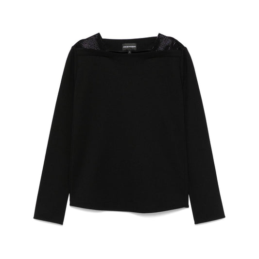 Emporio Armani crystal-embellished sweatshirt Topwear Emporio Armani Black