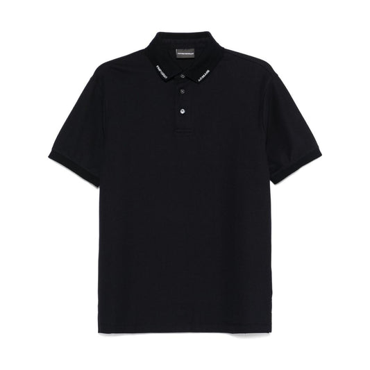 Emporio Armani Jersey polo with logo collar Topwear Emporio Armani Black