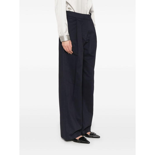 Emporio Armani Cotton Wide Leg Trousers Trousers Emporio Armani Dark Slate Gray