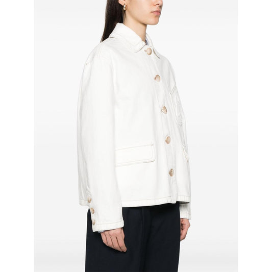 Emporio Armani Cotton drill blouson Jackets Emporio Armani White Smoke