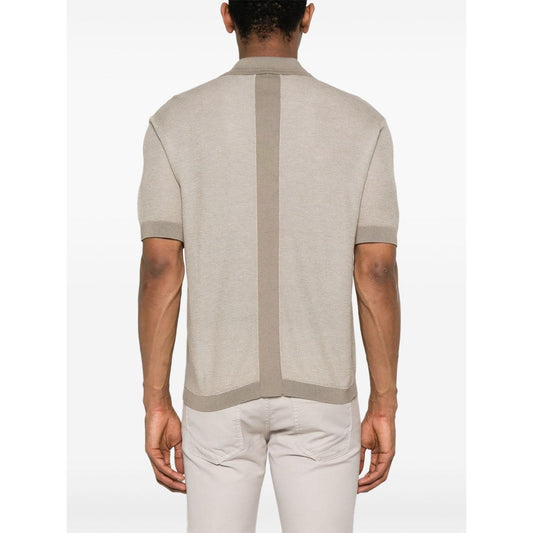 Emporio Armani knitted polo shirt Topwear Emporio Armani Light Gray