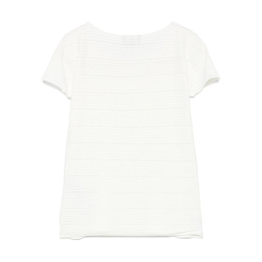 Emporio Armani Ribbed T-shirt Topwear Emporio Armani White Smoke