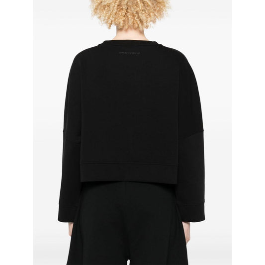 Emporio Armani Double jersey sweatshirt with logo embroidery Topwear Emporio Armani White Smoke