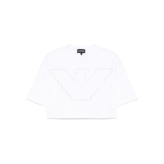 Emporio Armani crewneck crop top Topwear Emporio Armani Ghost White