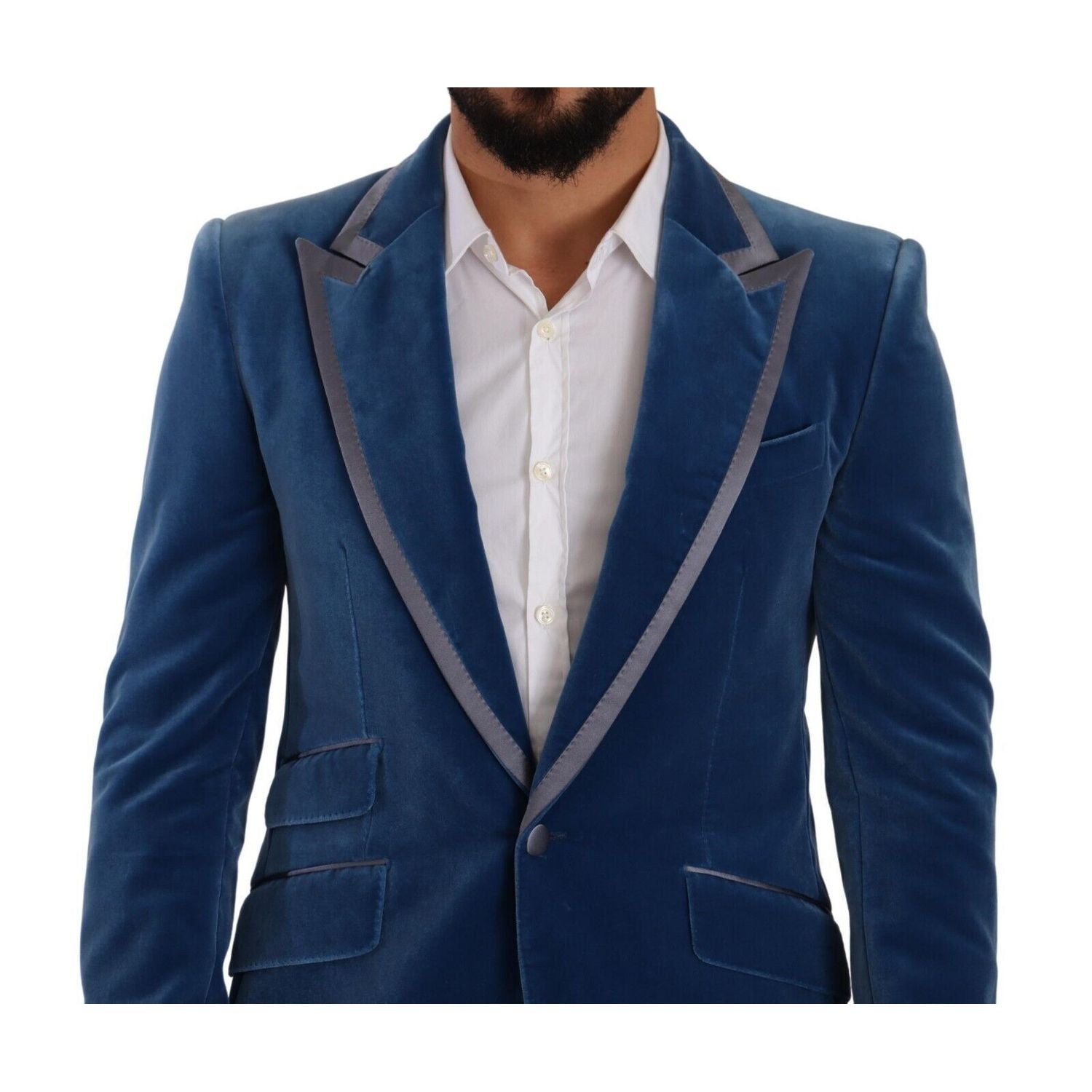 Dolce & Gabbana Blue SICILIA Velvet Slim Fit 2 Piece Suit