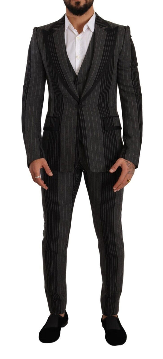 Dolce & Gabbana Elegant Striped Three-Piece Suit