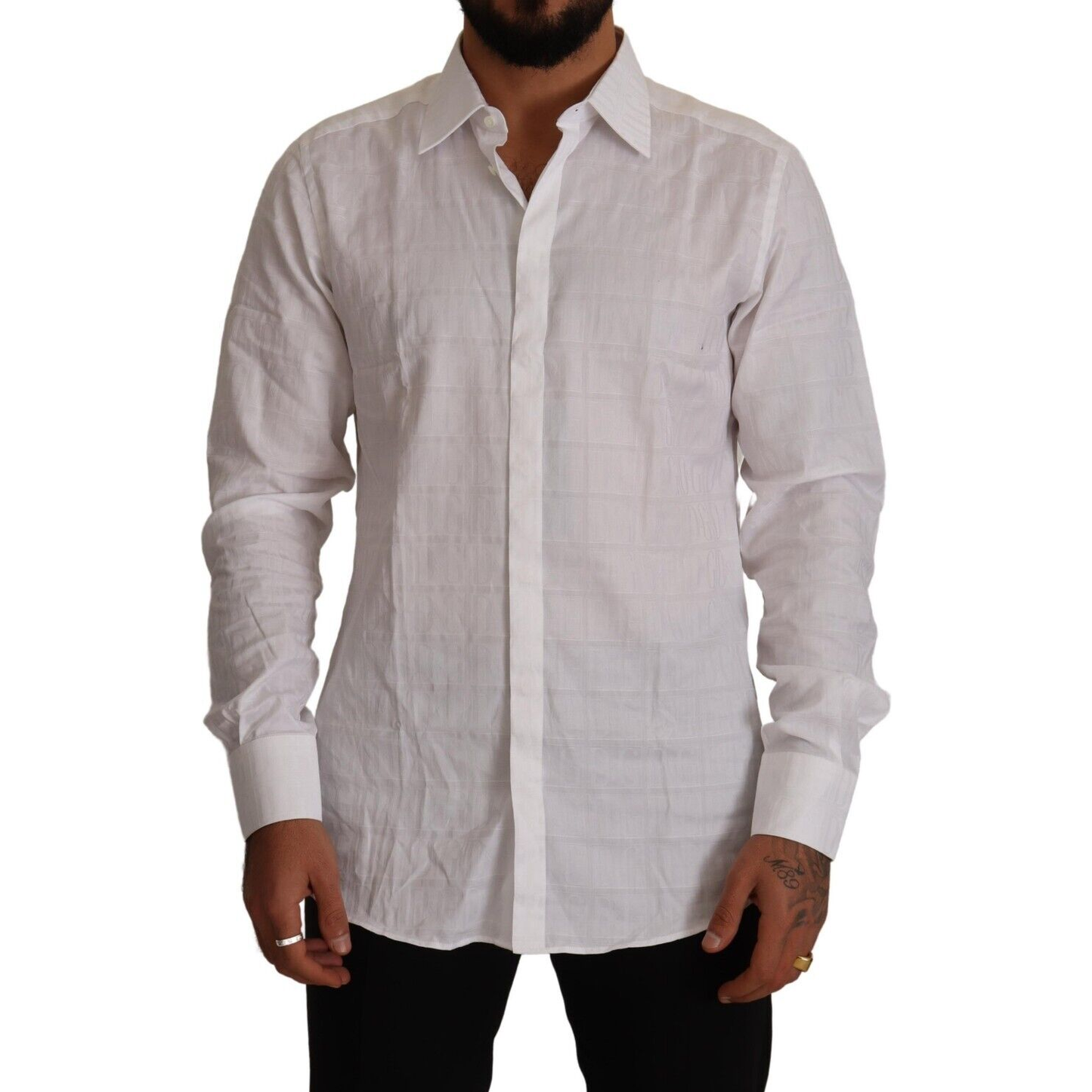 Dolce & Gabbana Elegant White Cotton Dress Shirt - Slim Fit Dolce & Gabbana