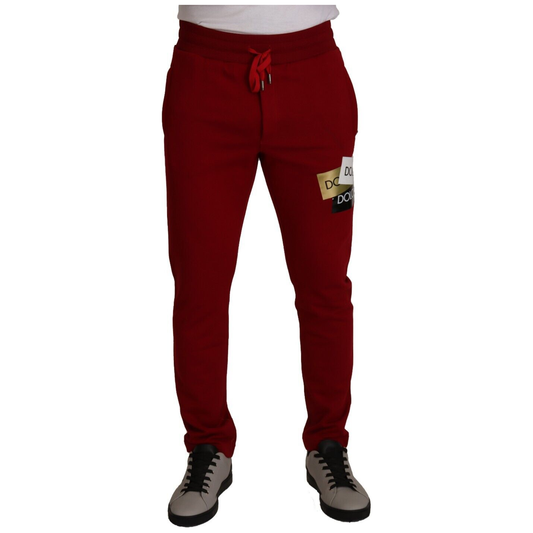 Dolce & Gabbana Elegant Red Jogging Pants with Drawstring Closure Dolce & Gabbana