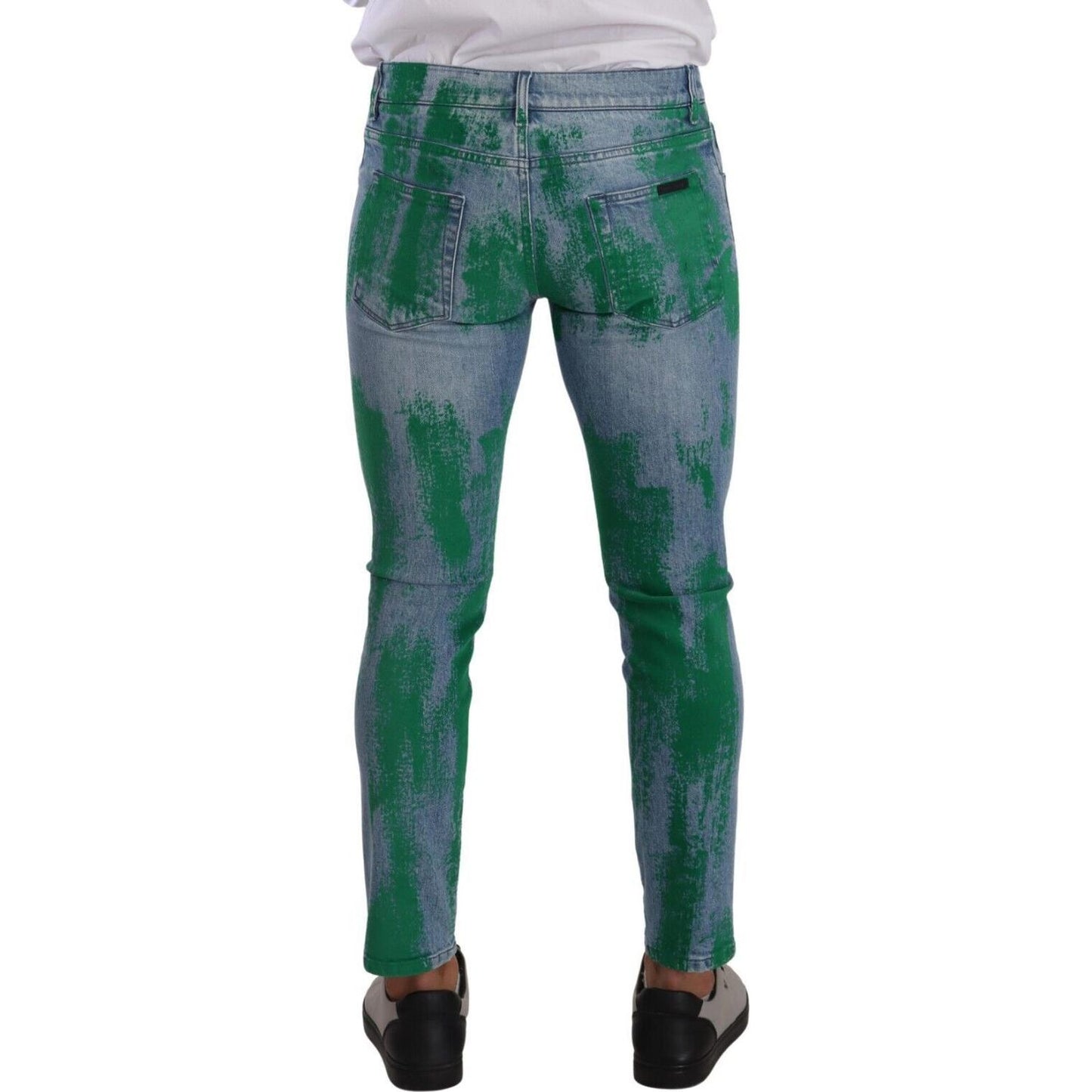 Dolce & Gabbana Chic Skinny Denim Jeans in Blue Green Wash Dolce & Gabbana