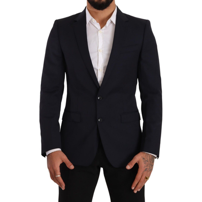 Dolce & Gabbana Dark Blue Single Breasted Coat MARTINI Blazer