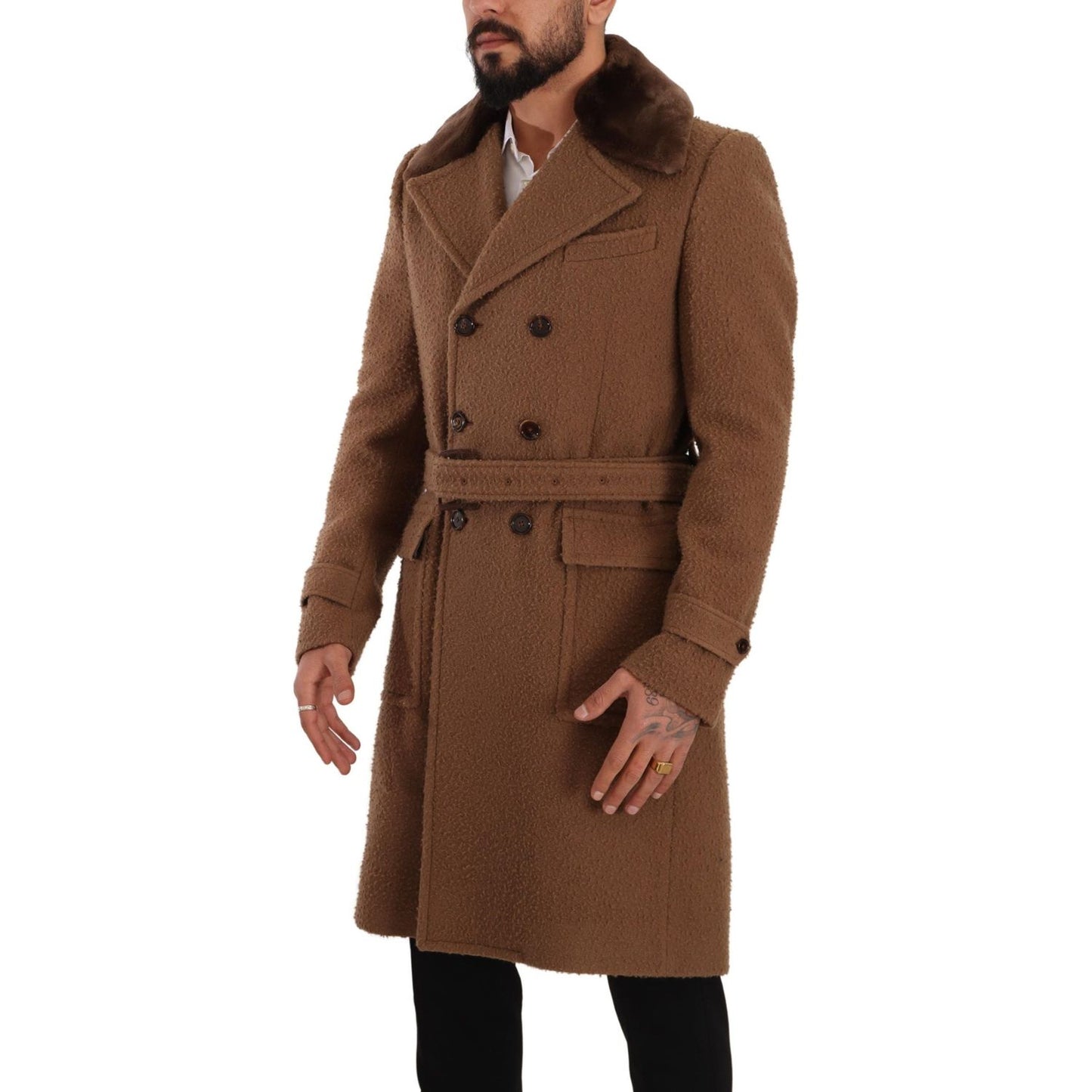 Dolce & Gabbana Elegant Double Breasted Wool Overcoat Dolce & Gabbana