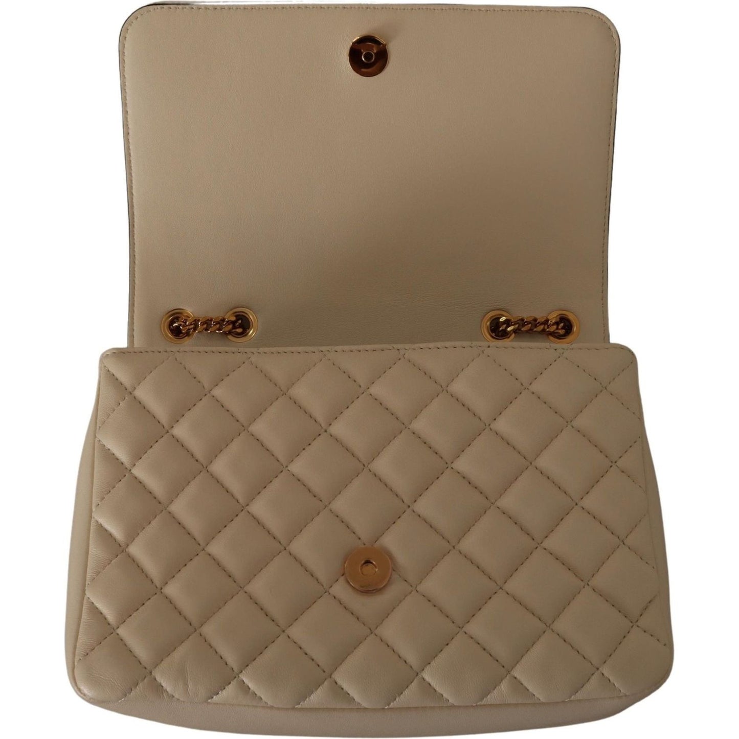 Versace Elegant White Nappa Leather Shoulder Bag Versace