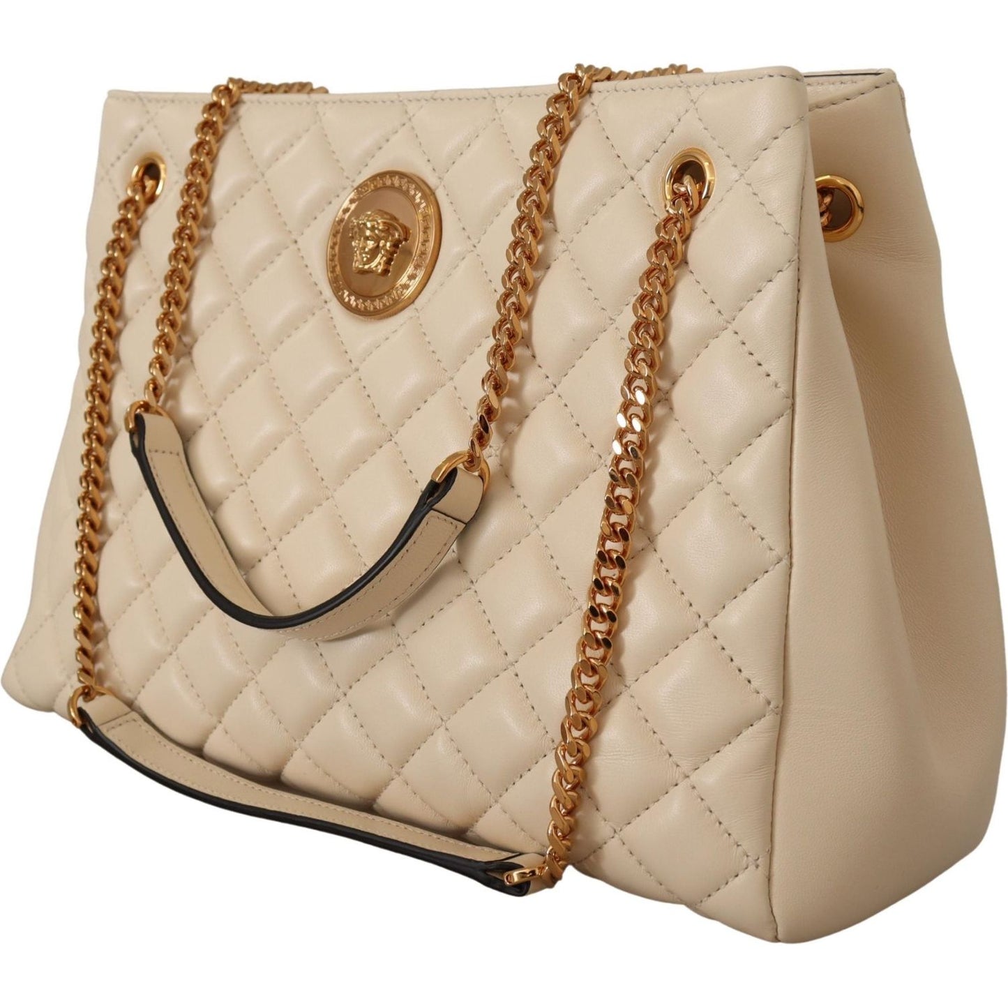 Versace Elegant Quilted Nappa Leather Tote Versace