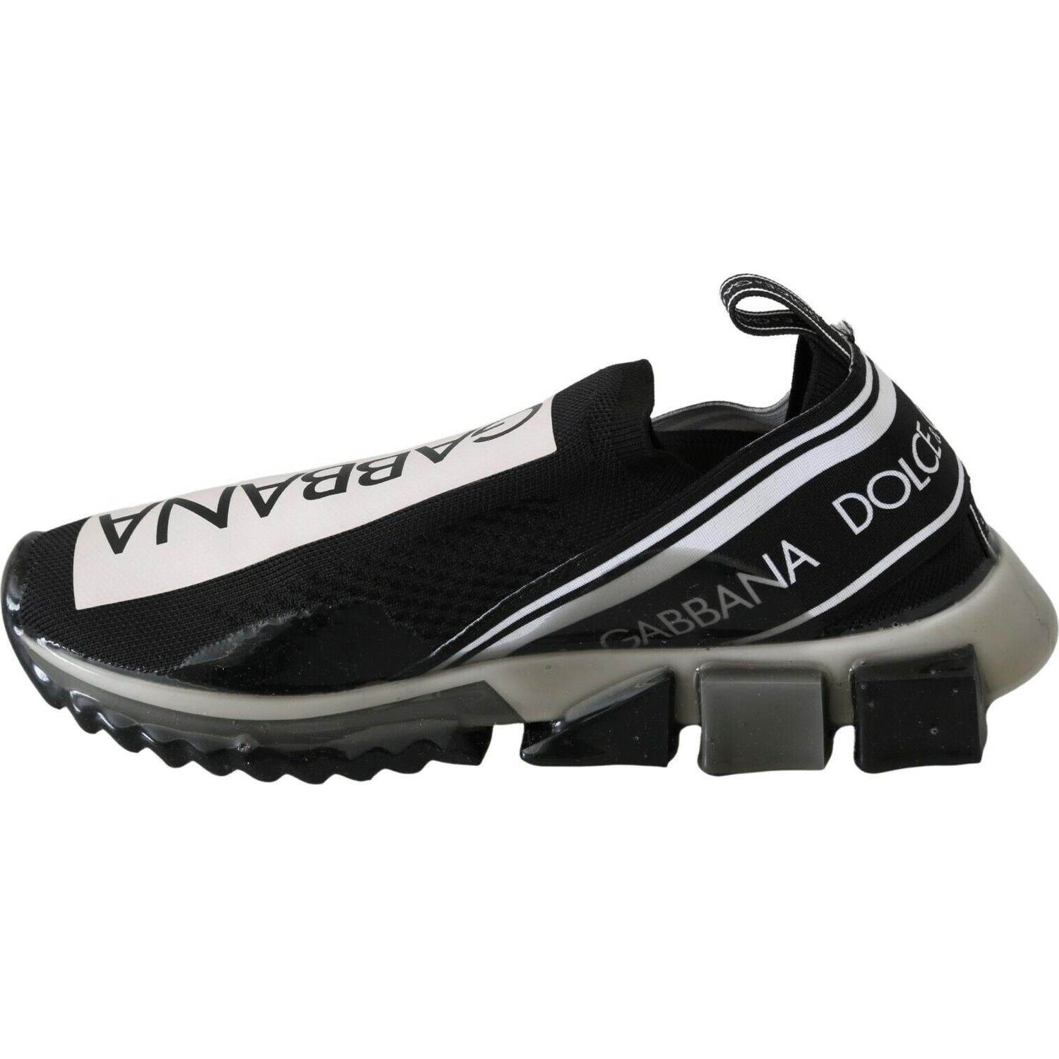 Dolce & Gabbana Black White SORRENTO Sport Stretch Sneakers