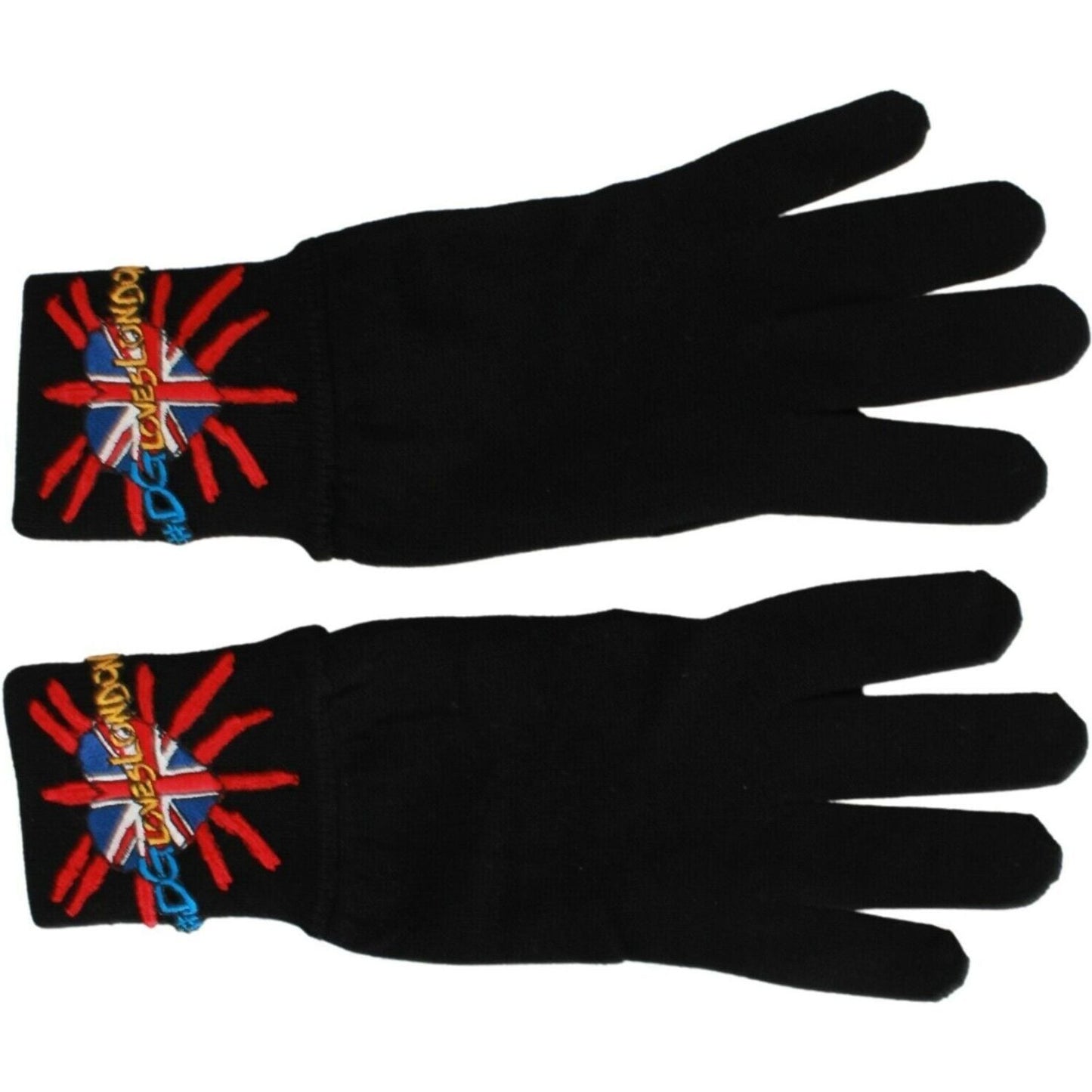 Dolce & Gabbana Elegant Black Virgin Wool Gloves Dolce & Gabbana