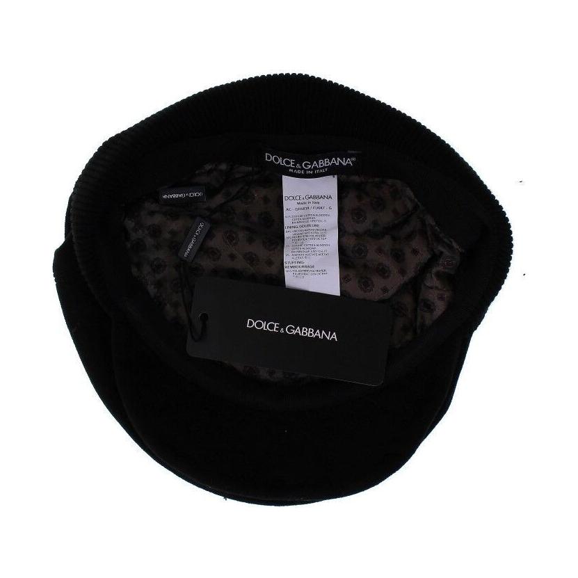 Dolce & Gabbana Sleek Black Newsboy Cap Dolce & Gabbana