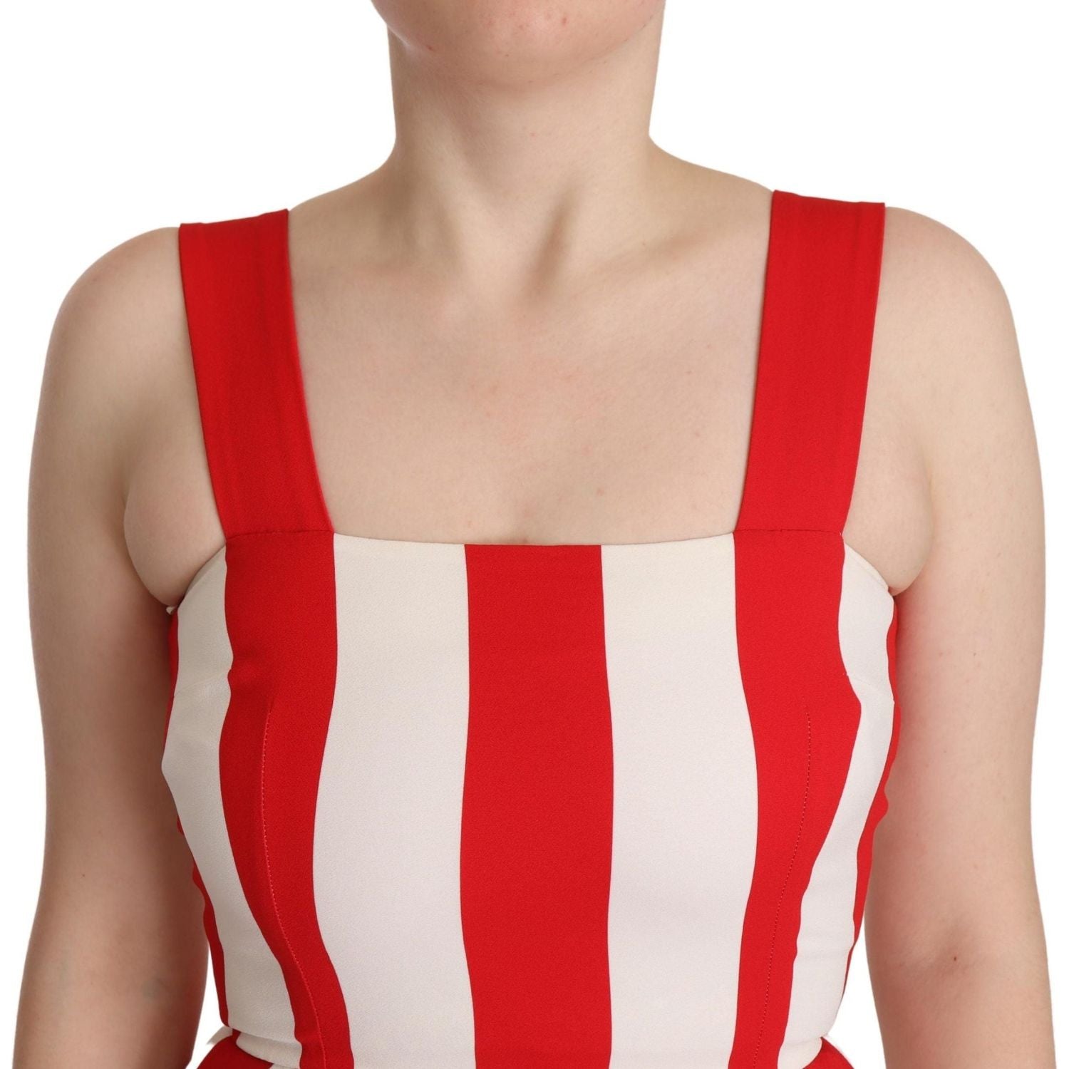 优雅 A 字形条纹直筒连衣裙