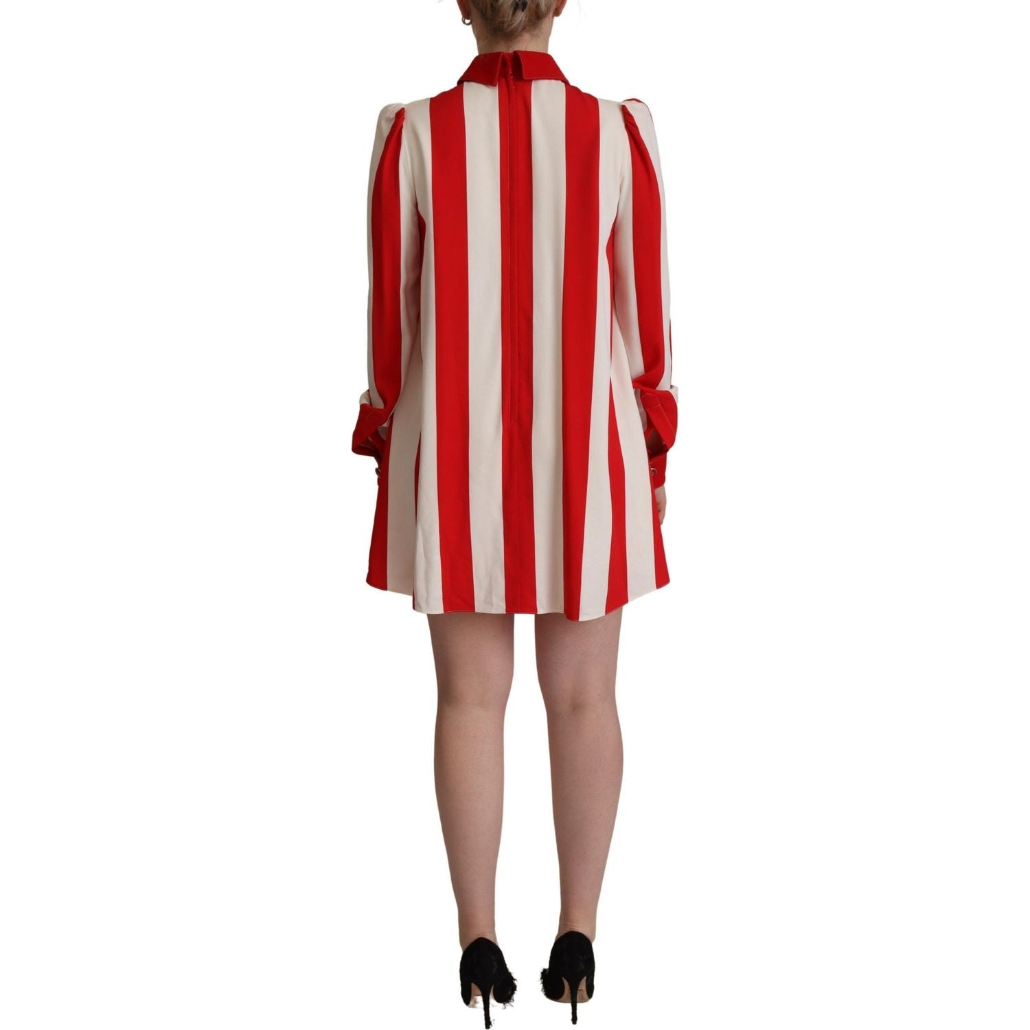 优雅条纹衬衫迷你连衣裙