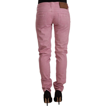 Acht Pink Cotton Slim Fit Women Denim Skinny Jeans