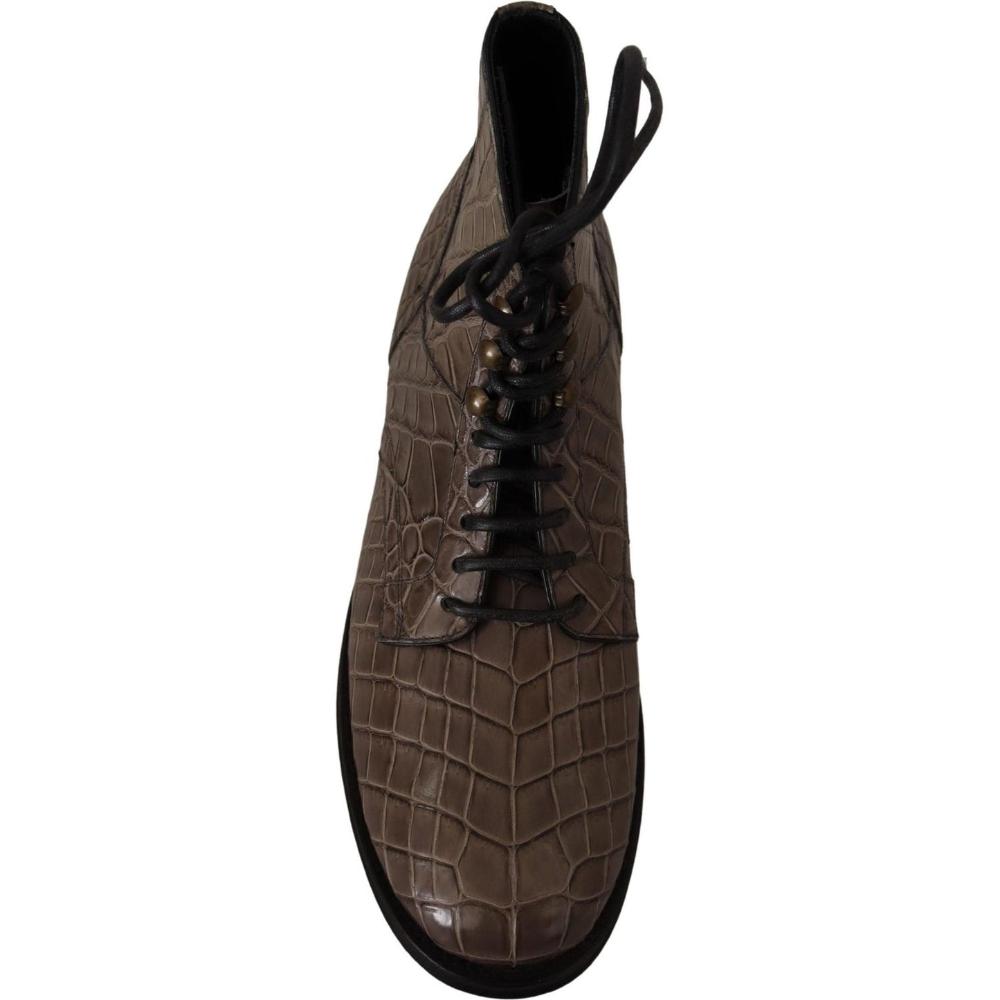 Dolce & Gabbana Elegant Crocodile Derby Brogue Boots Dolce & Gabbana